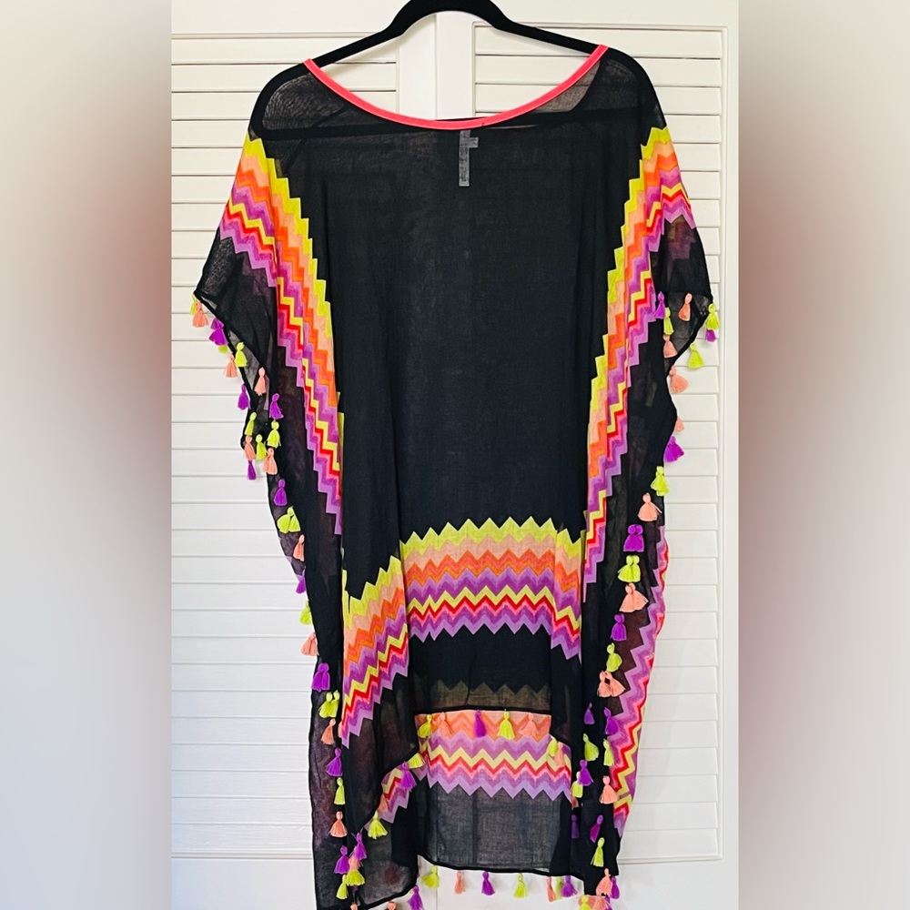 SEAFOLLY. Women’s Caftan-Tunic Tassel Trim Cover-Up